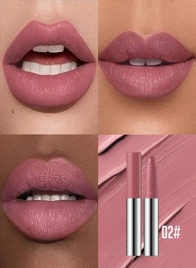 Hxssll Dusty Rose Mauve Matte Lipstick Crayon – Waterproof Long Lasting Lip Liner Pencil, High Pigment Creamy Velvet Lipstick, Non-Drying Lip Color for Women, 02# - Image 3